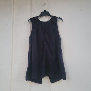 Athleta Foothill Seamless Split-Back Sleeveless Tank Top Blk Wmns Med Athleisure